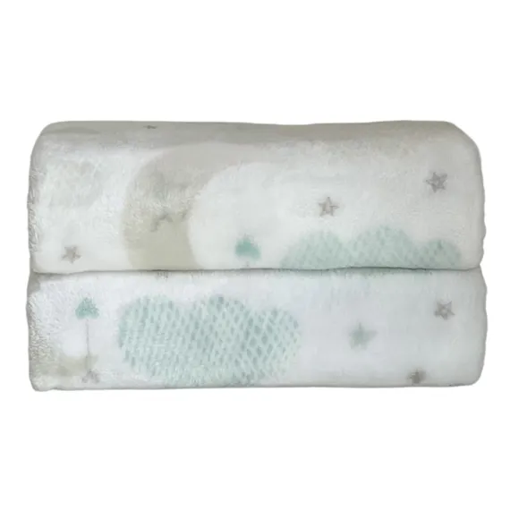 Cobertor Luxo Lua Verde Agua Laco Bebe
