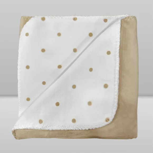 Manta Microfibra Velvet Poa Bege Laco Bebê