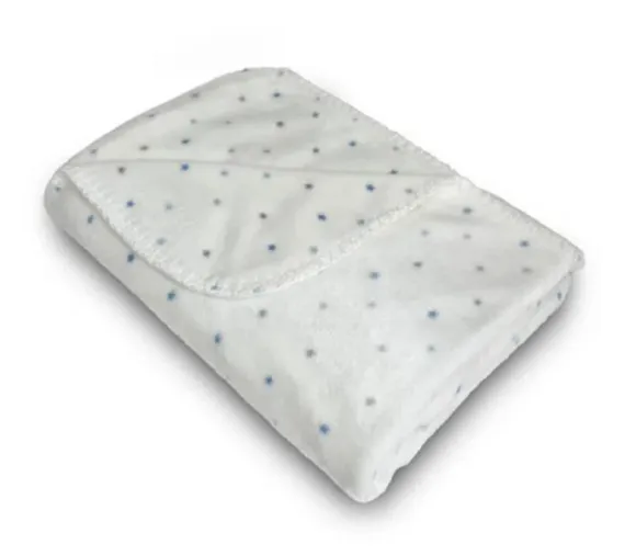 Manta Velvet Star Branca Azul Bebê Laço Bebê