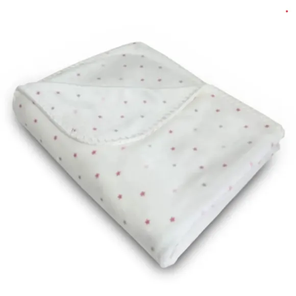 Manta Bebê Microfibra Velvet Star Rosa Laço Bebê