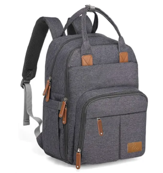 Mochila Maternidade Alice Cinza Escuro Laco Bebe