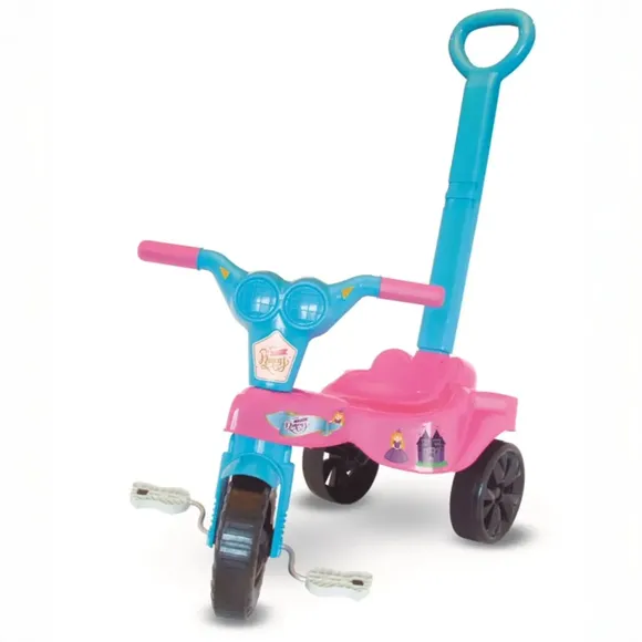 Triciclo Com Empurradora Princesa Rosa Maral