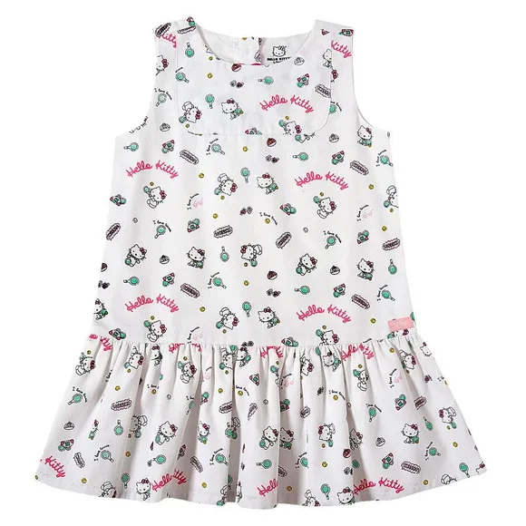 Vestido Sem Manga Kids Hello Kitty Piquet Tip Top
