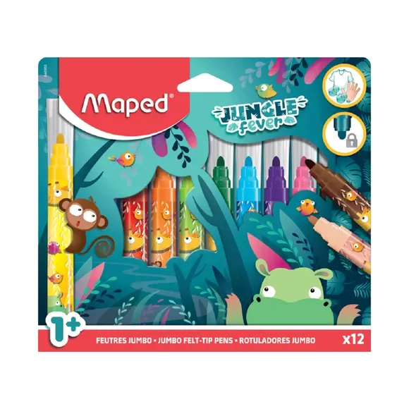Caneta Hidrográfica 12 Peças Jumbo Jungle Fever Maped
