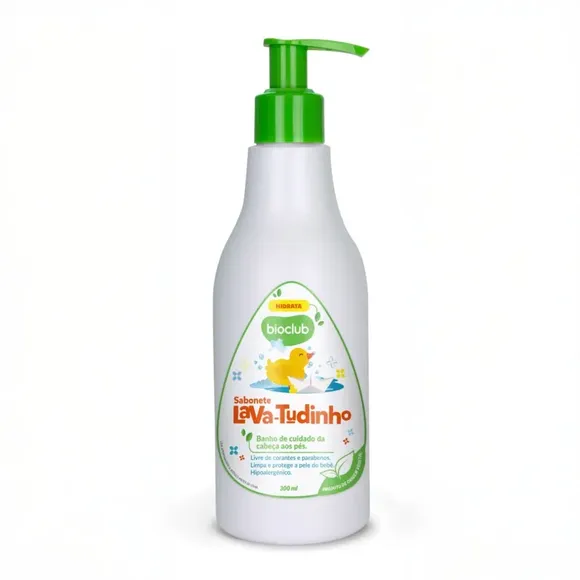 Higienizador Vegano Sabonete De Corpo Líquido Lava Tudinho 300ml Bioclub