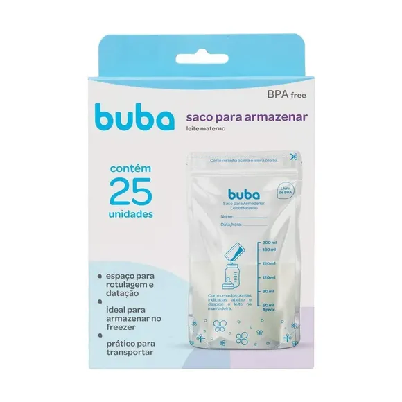 Bolsa Para Armazenamento De Leite Materno 25 Unidades Buba