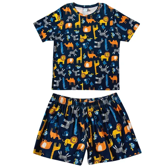 Pijama Curto Adulto Zoo Viscolycra Brilha No Escuro Tip Top