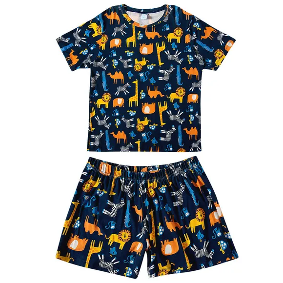 Pijama Curto Adulto Zoo Viscolycra Brilha No Escuro Tip Top