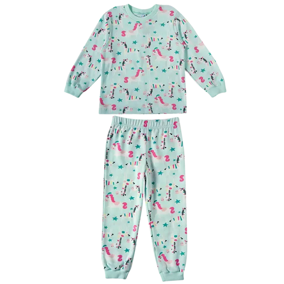 Pijama Longo Bichos Divertidos Moletinho Adulto