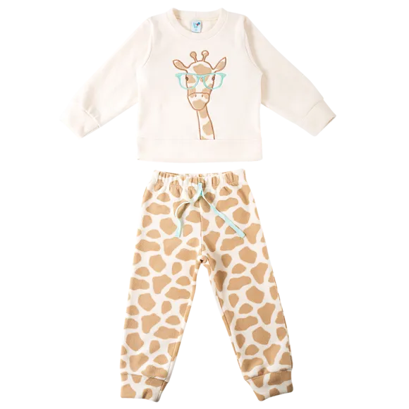 Pijama Longo Girafinha Soft Adulto Tip Top