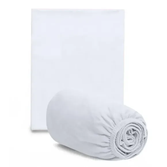 Jogo De Lençol Mini Berço Com Elástico E Fronha Liso 40x82 Branco Hug Baby