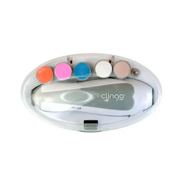 Kit Lixa Elétrica Manicure Cinza E Branca Clingo