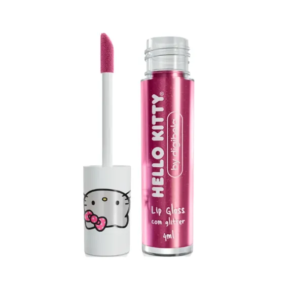 Batom Com Glitter Lip Gloss 4ml Pink Lemonade Hello Kitty