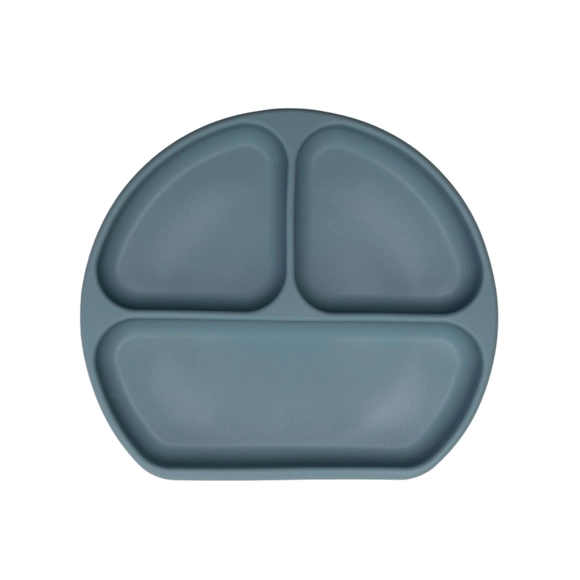 Prato De Silicone Com Divisória E Ventosa Piccolo Azul Infanti
