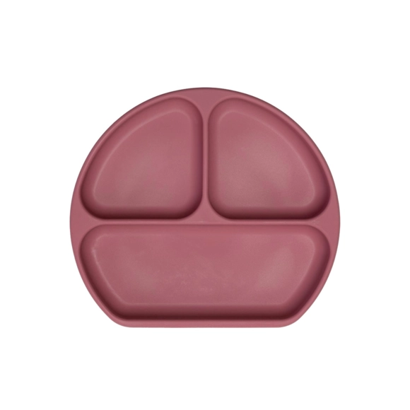 Prato De Silicone Com Divisória E Ventosa Piccolo Rosa Infanti