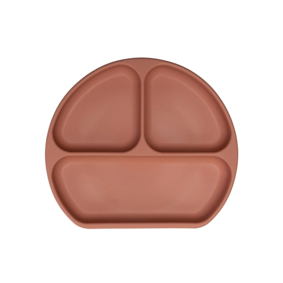 Prato De Silicone Com Divisória E Ventosa Piccolo Terracota Infanti