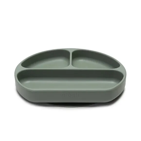 Prato De Silicone Com Divisória E Ventosa Piccolo Verde Infanti