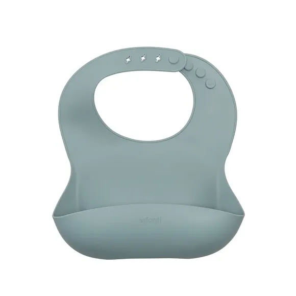 Babador De Silicone Com Pega Migalhas Azul Infanti