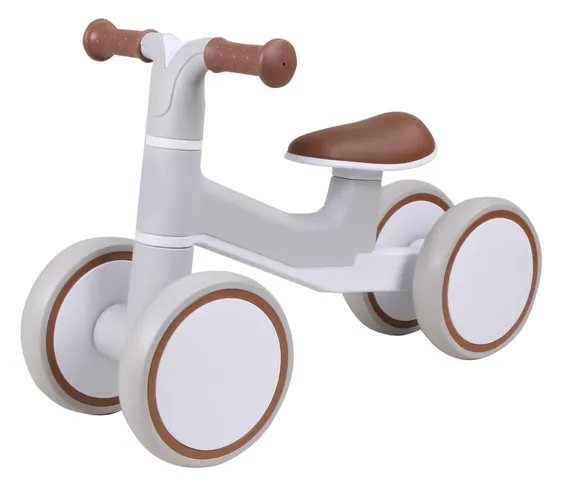 Bicicleta De Equilíbrio 4 Rodas E Lite Rider Off White E Cinza Premium Baby