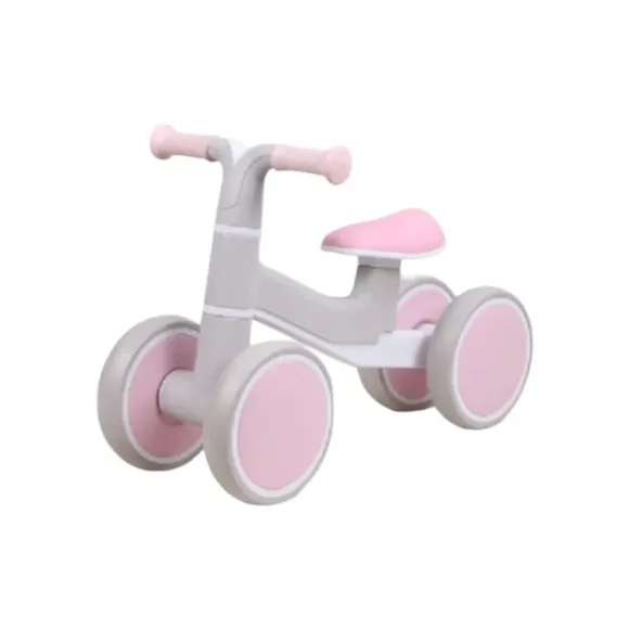 Bicicleta De Equilíbrio 4 Rodas E Lite Rider Off White E Rosa Premium Baby