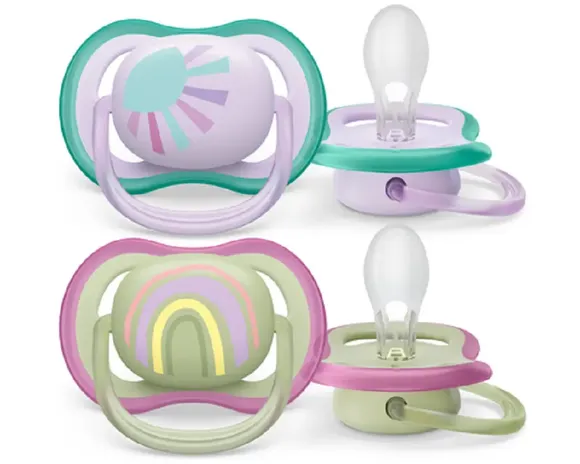 Chupeta Dupla Ultra Air Decorada 0 A 6 Meses Verde Avent