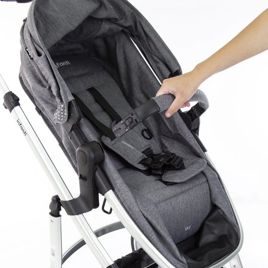 CARRINHO DE BEBÊ TS SKY TRIO GREY CLASSIC INFANTI PR.1501.T6500TSTRIOGC ...