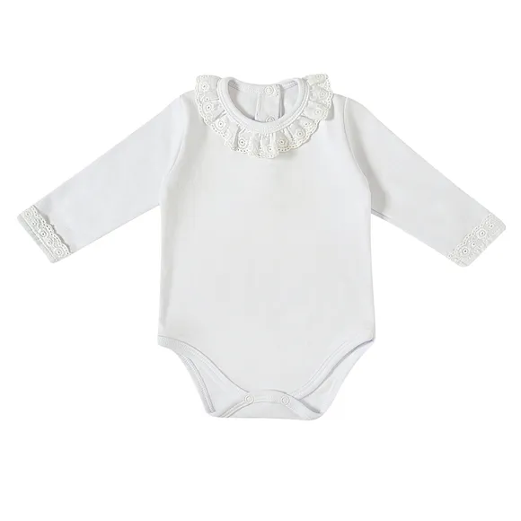 Body Manga Longa Liso Suedine E Laise Bebê Tip Top