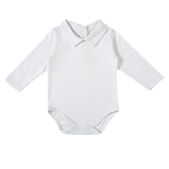 Body Manga Longa Liso Suedine Bebê Tip Top