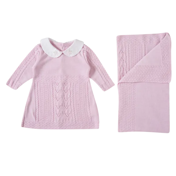 Kit Saída Maternidade Tricot Rosa Bebê Tip Top