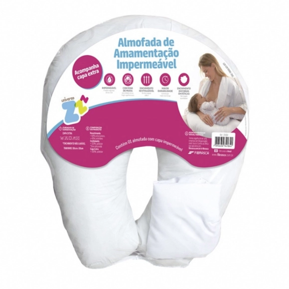 Almofada De Amamentação Impermeável Com Capa Extra 50x50 Cm Fibrasca