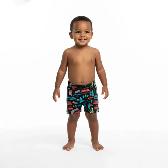 Shorts Praia Toddler Transporte Elastano Proteção Uv 50+ Tip Top