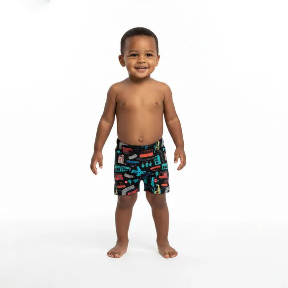Shorts Praia Toddler Transporte Elastano Proteção Uv 50+ Tip Top