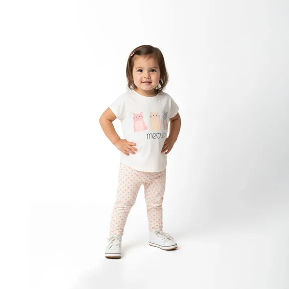 Calça Legging Toddler Bolinhas Vermelhas Cotton Tip Top