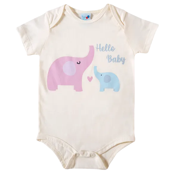 Body Bebê Elefantinho Meia Malha Tip Top