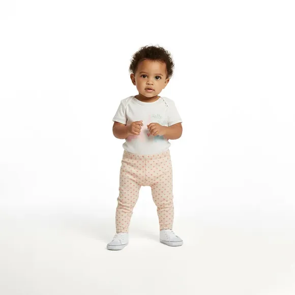 Calça Legging Bebê Bolinhas Vermelhas Cotton Tip Top