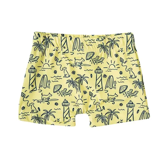 Shorts Praia Toddler Tropical Elastano Proteção Uv 50+ Tip Top
