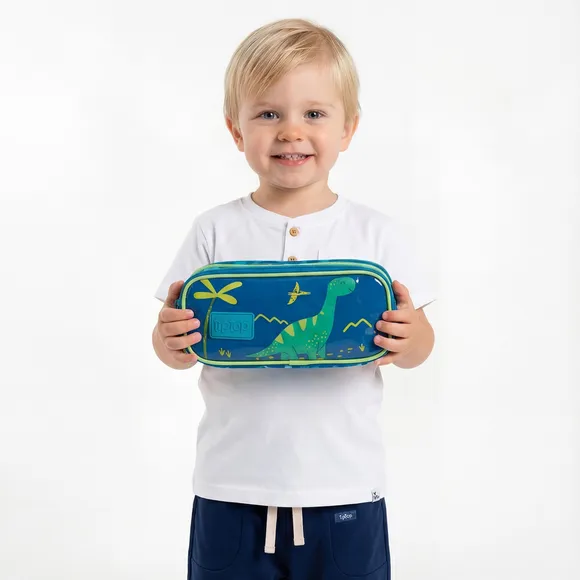 Estojo Duplo Escolar Infantil Dino Tip Top