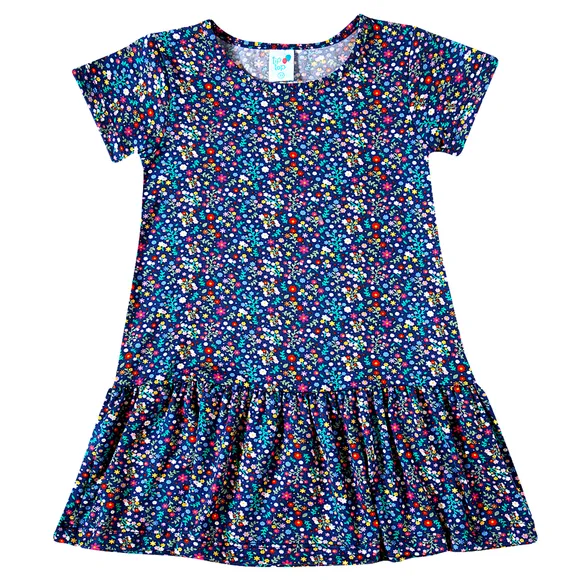 Vestido Toddler Floral Malha Tip Top