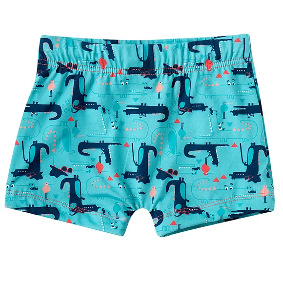 Shorts Praia Toddler Jacaré Elastano Proteção Uv 50+ Tip Top