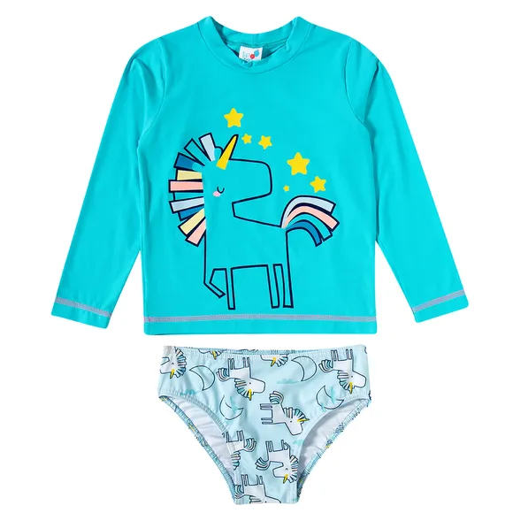 Conjunto Praia Kids Unicórnio Lycra Proteção Uv 50+ Tip Top