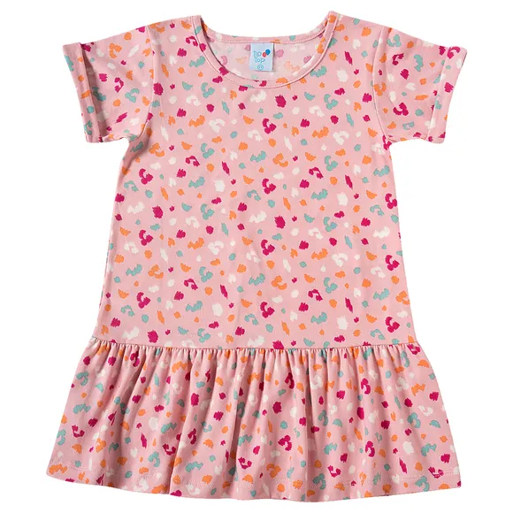 Vestido Toddler Rosa Malha Peach Skin Tip Top
