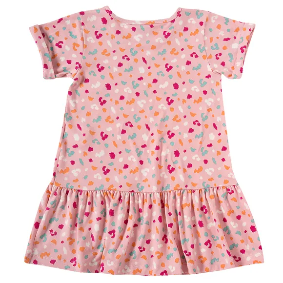 Vestido Kids Rosa Malha Peach Skin Tip Top