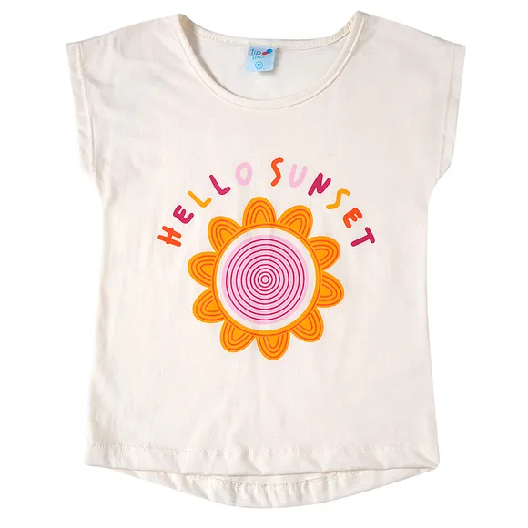Blusa Manga Curta Kids Hello Sunset Meia Malha Tip Top