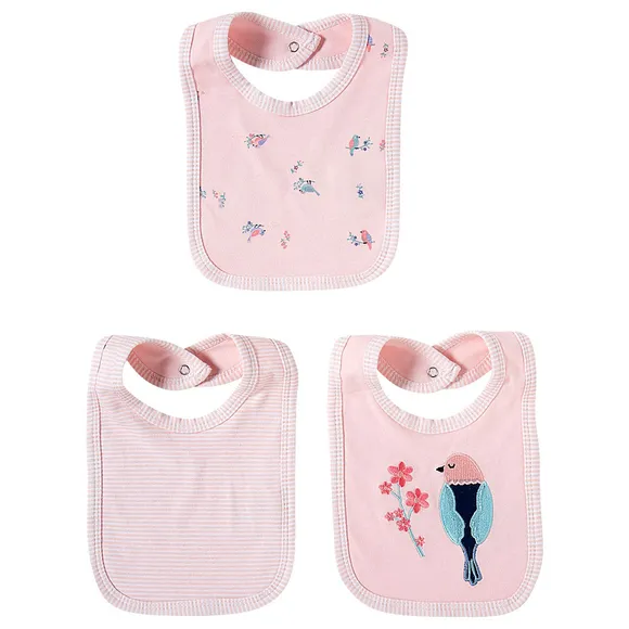 Kit 3 Babadores Bebê Suedine Bordado Tip Top