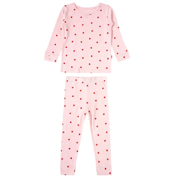 Pijama Longo Infantil Morango Ribana Estampada Tip Top