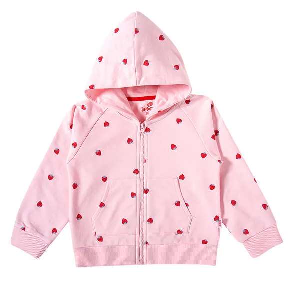 Blusão Toddler Morango Moletinho Estampado Tip Top