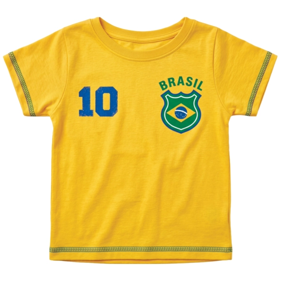 Camiseta Manga Curta Unissex Kids Torcida Do Brasil Meia Malha Tip Top