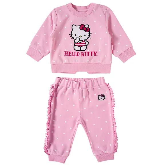 Conjunto Comprido Bebê Hello Kitty Moletom Estampado Tip Top