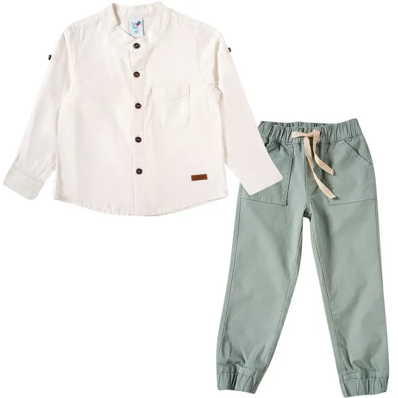 Conjunto Comprido Toddler Linho Tip Top