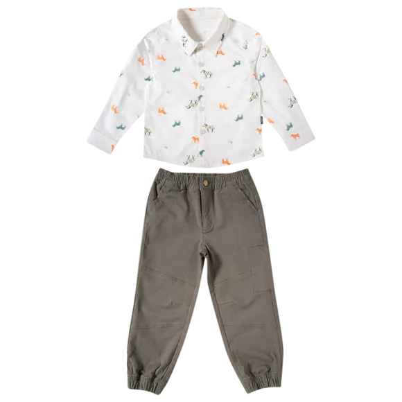 Conjunto Comprido Kids Zebra Tricoline Tip Top